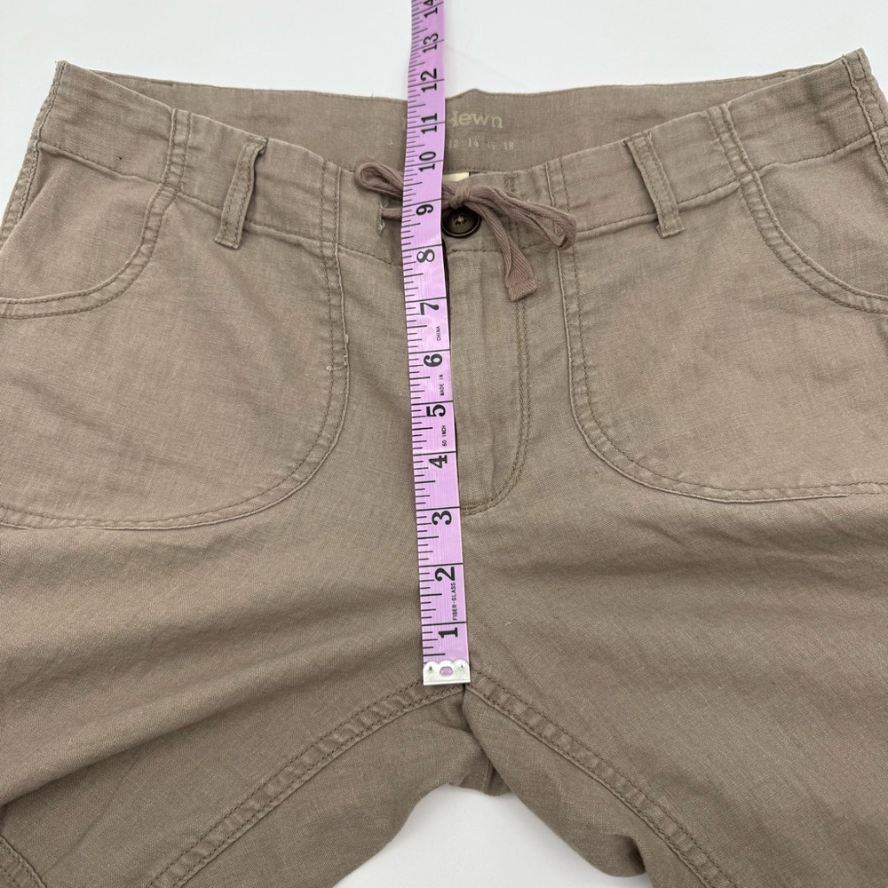 Ruff Hewn Utility Cargo Pants‎ Sz 8 Tan Linen Cotton Blend Capri Length Gorpcore - Picture 9 of 11